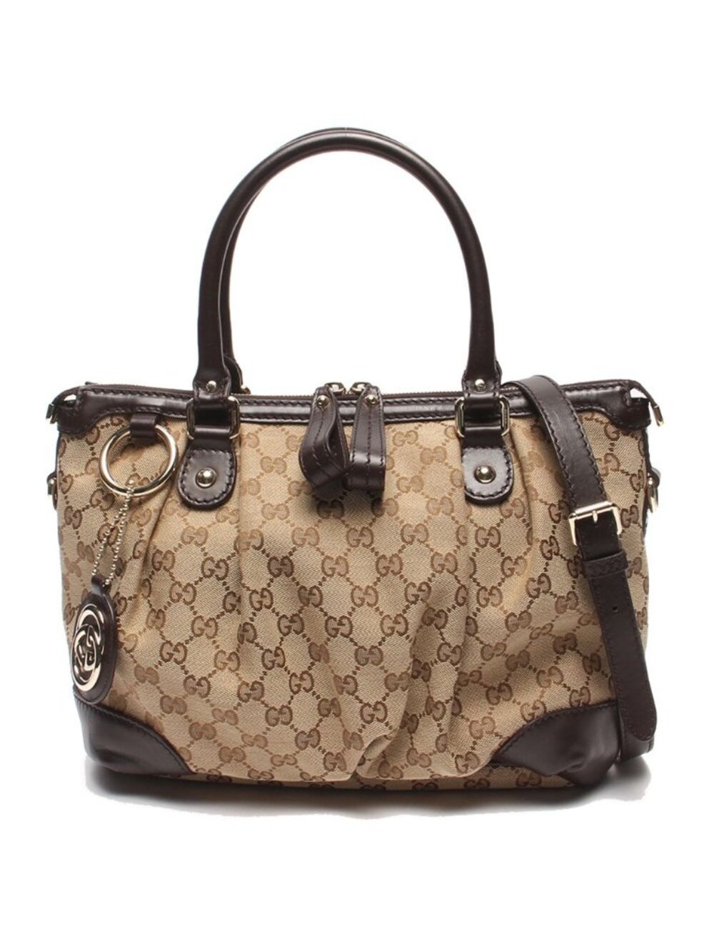Gucci 2-Way Shoulder Bag Sukey GG Canvas